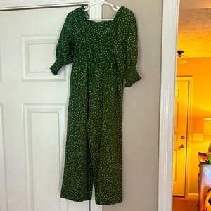 Green Polka Dot Jumpsuit